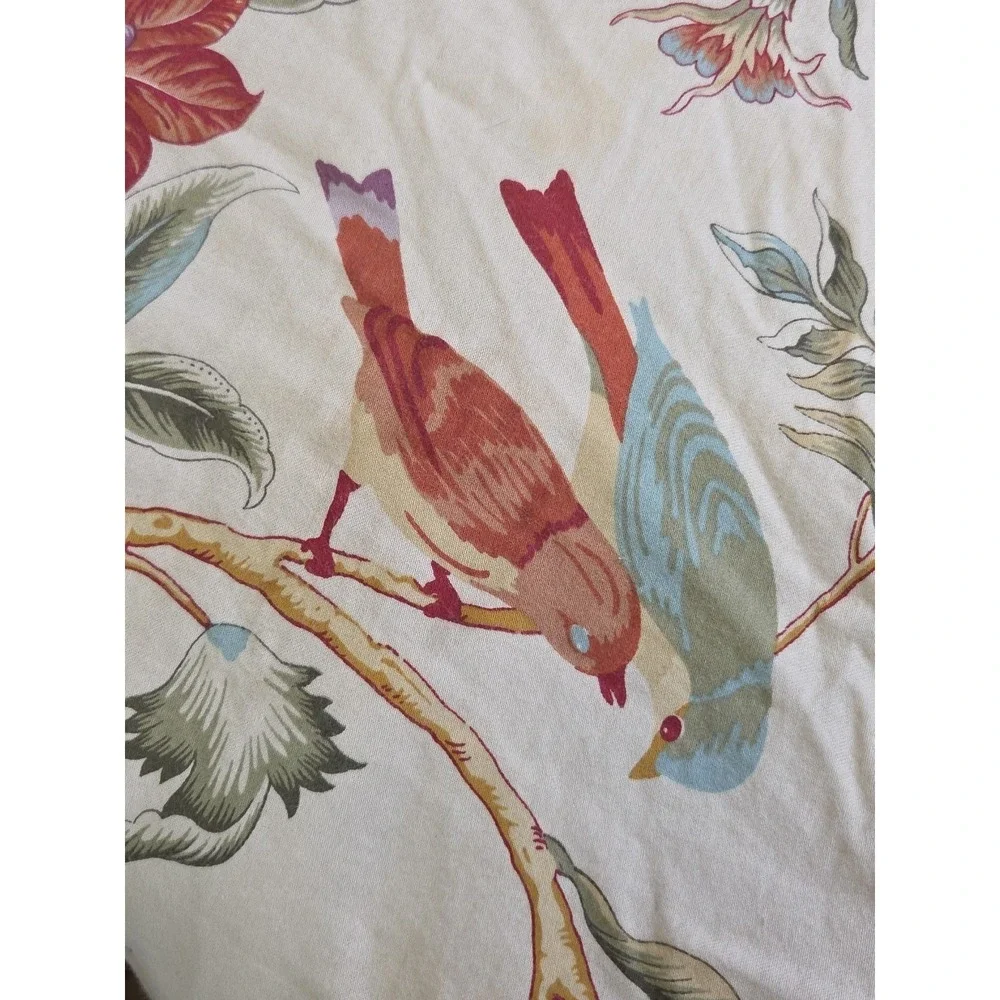 Waverly‎ Jacobean Floral Bird Reverse Stripe King Comforter 